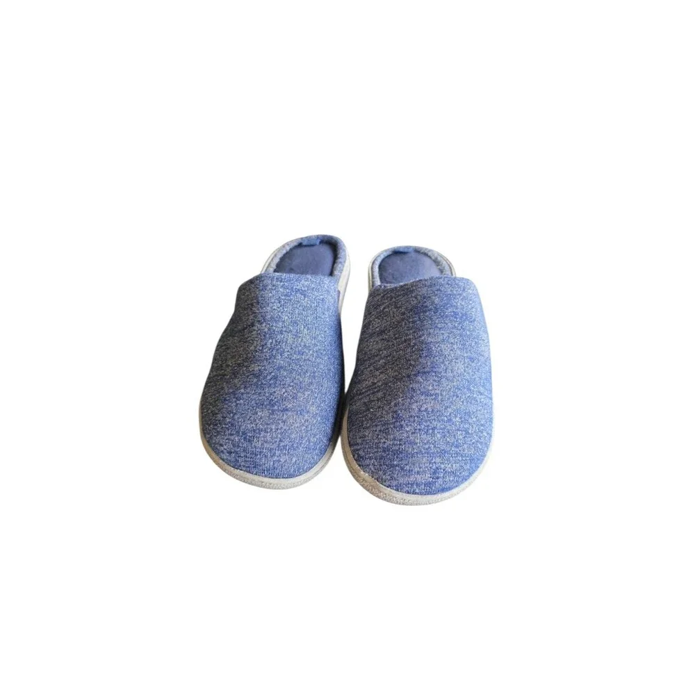 Dearfoams Men's Memory Foam Slippers Blue Heather Size L  9-10 Slip On